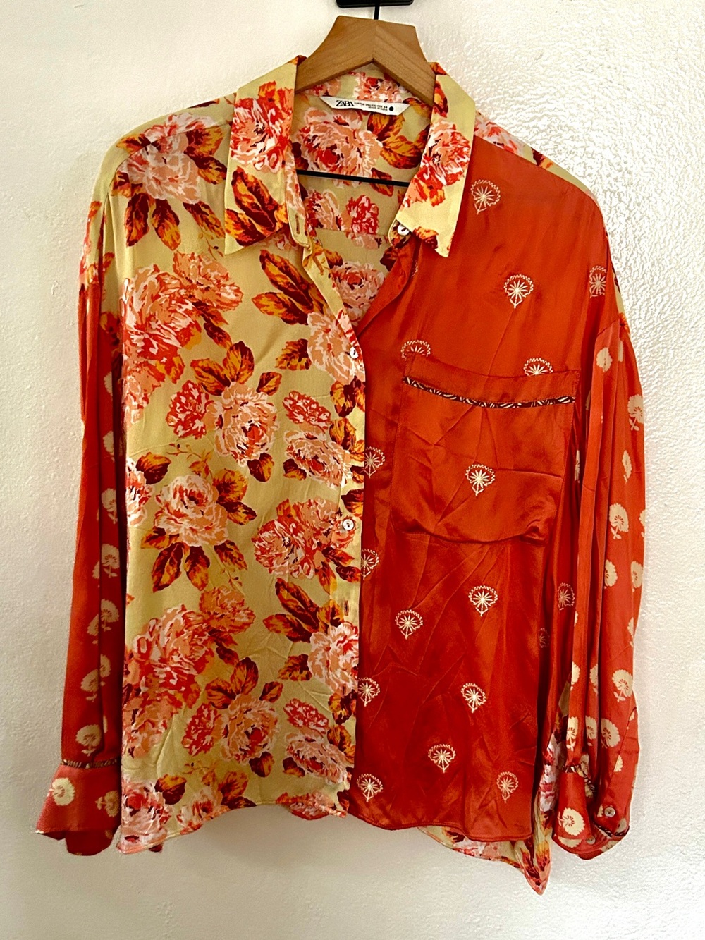 Zara Mixed Floral Button-Down Shirt
